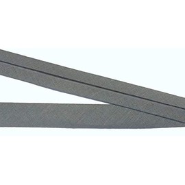 4 m Cotton Bias Binding 20 mm Pre-folded Grey