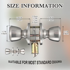 Otoolling 5 Set Mobile Home Door Knob Lock Set Mobile Interior Passage Door Knobs for Hall Closet Bed and Bath Handle Durable Metal Rust-Resistant & Easy to Install