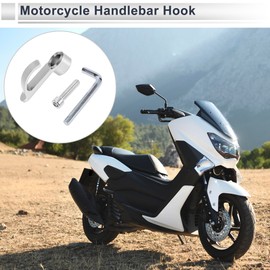 RATCHROLL 1 Set Universal Motorcycle Handlebar Hook Load-Bearing Capacity and Easy Installation Silver Tone
