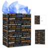 FaCraft Fathers Day Gift Bags with Tissue Paper 11.5" Large