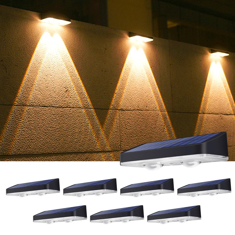 XmnSoly Solar Fence Lights 8 Pack Bright LED Lens Downlights