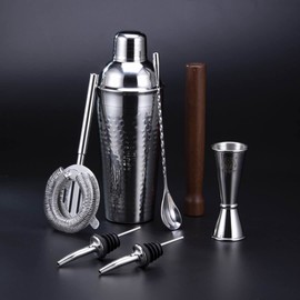Knightsbridge Cocktail Making Set | Gift Ready Cocktail Shaker Set with Travel Cotton Bag | Full Bartender Kit for Home & Bar by VINN Dunn | (Chrome)