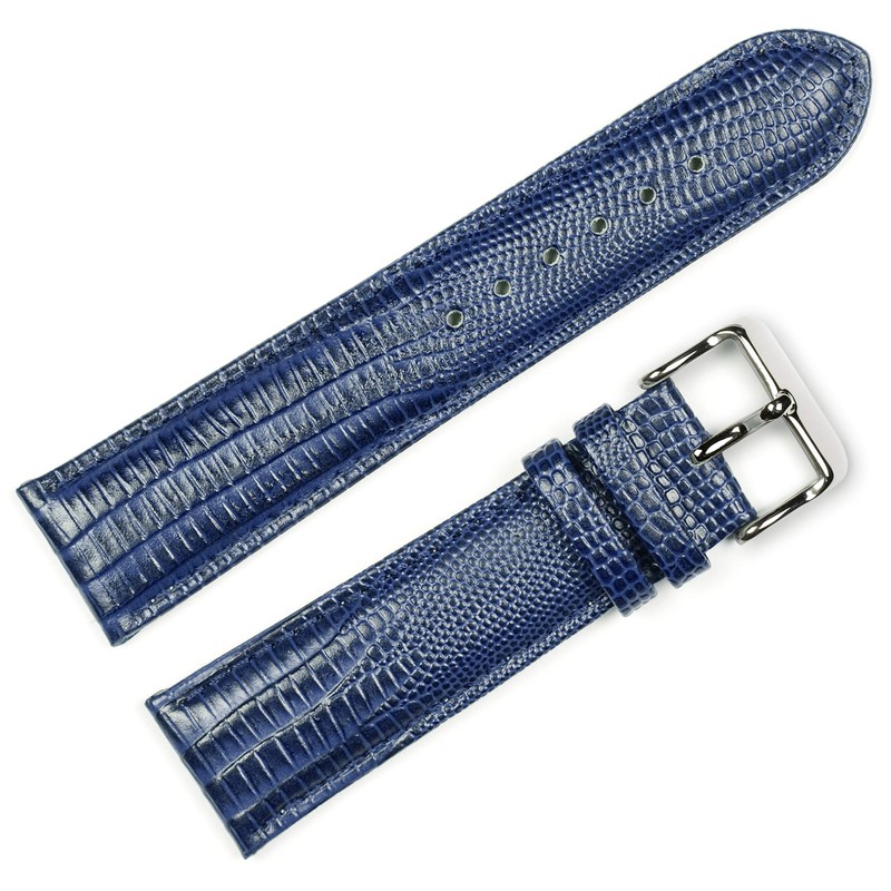 deBeer Leather Watch Strap - Teju Lizard Grain - Navy