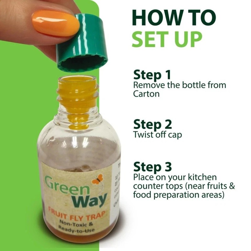 GreenWay Fruit Fly Trap Non-Toxic, Ready-to-Use, Long-Lasting