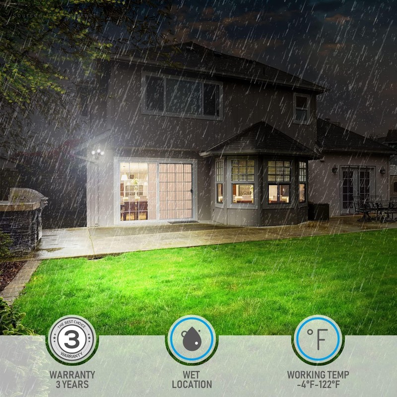 LEONLITE 3CCT LED Security Light Motion Sensor, Aluminum Flood Lights