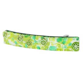 GlassOfVenice Murano Glass Venetian Reflections Hair Clip - Green Silver