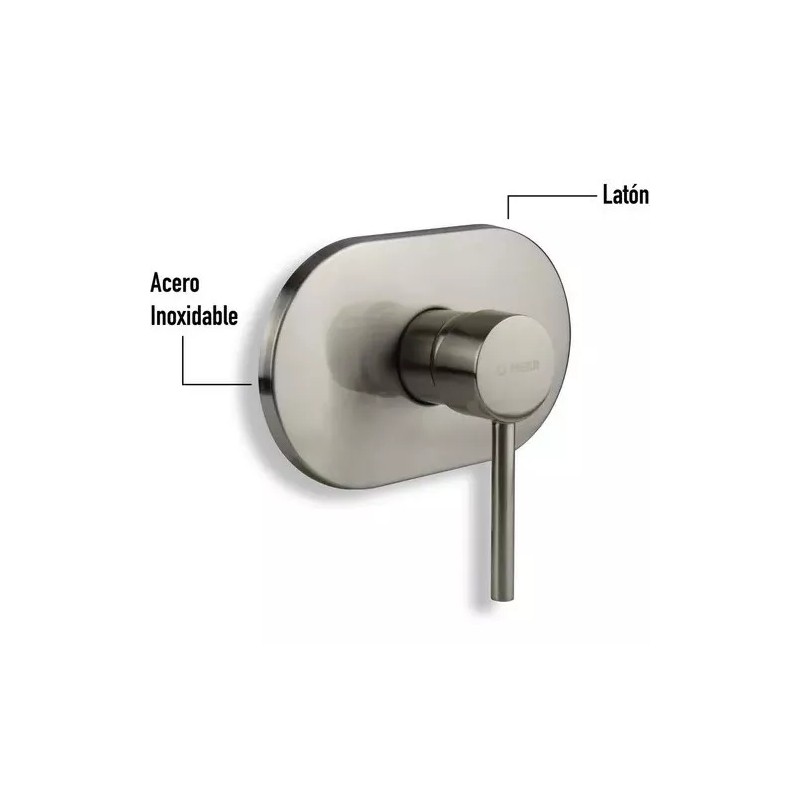 CNX Mezcladora Cromada Monomando Ovalada Para Regadera Meer