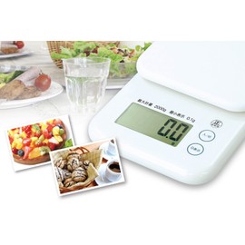 Hack HAC1696 Cooking Scale, Kitchen Scale, Digital, 4.4 lbs (2 kg), 0.1 g Unit, White