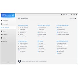 WinOptimizer 19 - 10 USER - Superior performance, stability and privacy - compatible with Windows 11, 10, 8.1, 8, 7