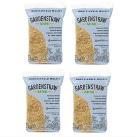 HealthiStraw GardenStraw Mini, 0.5 cu ft (4 Pk) All-Natural Mulch for Gardens, Vegetables, Lawn Seeding - Water-Conserving, Weed-Suppressing Wheat Straw - Sustainably Sourced, Thoroughly Clean