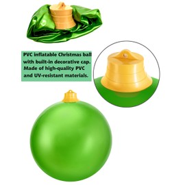 Inflatable Christmas Ornaments, 18" or 25" Oversized Outdoor Christmas Ball Ornaments, Holiday Yard Christmas Tree Decorations, Indoor and Outdoor Decoration Balls (18 inch, Gold)