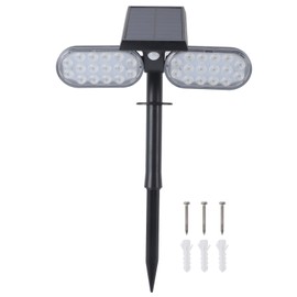 Solar Motion Sensor Wall Light 2 Heads IP65 Waterproof High Brightness LED Lawn Spot Lights for Yards Porches Walkways