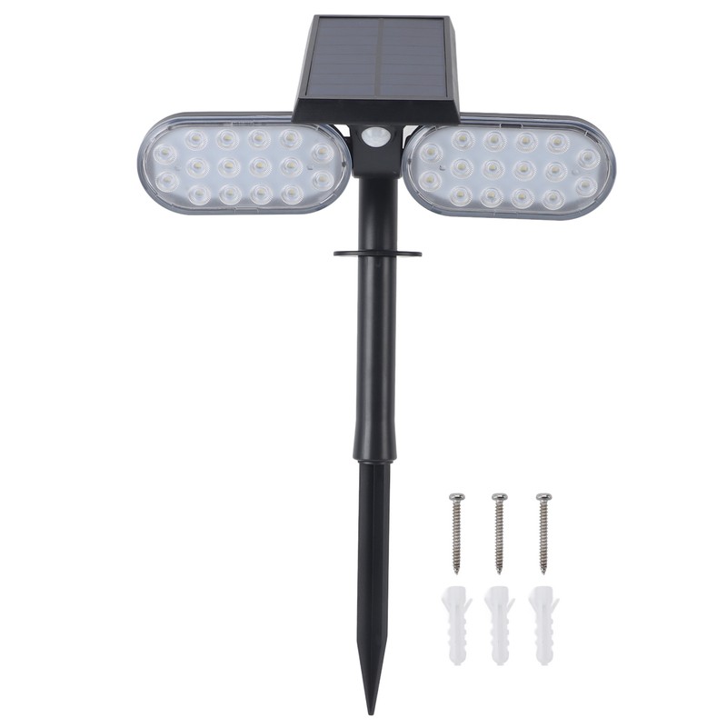 Solar Motion Sensor Wall Light 2 Heads IP65 Waterproof High