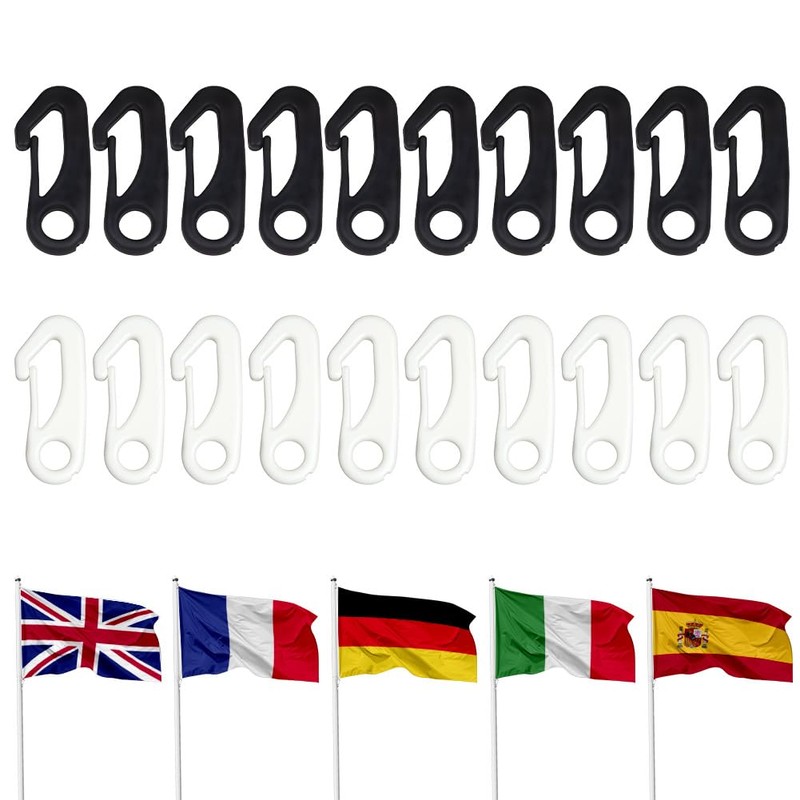 Adiwo 20 PCS Flag Pole Clip, Nylon Flagpole Clamp, Snap