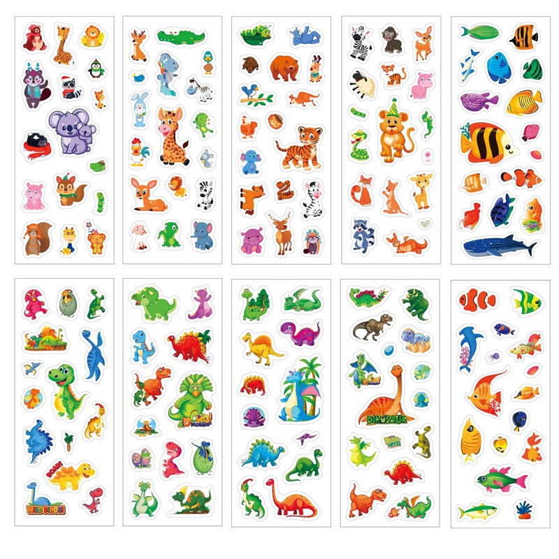 Stickers for Children Boys Girls PVC 20 Sheets