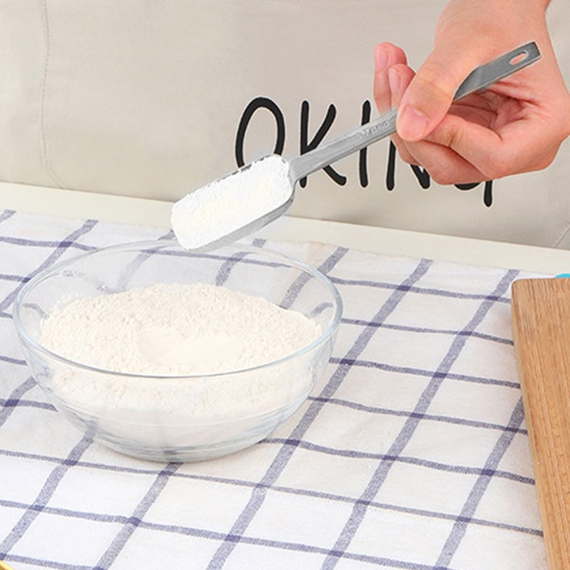 6PCS Rectangle Measuring Spoon Set Stainless Steel Accurate Clear Marking