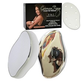 GERMANTIQUE Germantique Crystal Hair Eraser,Natural Crystal Hair Remover,Reusable Painless Nano Glass Hair Removal Device Without Shaver,Gentle Crystal Epilator and Exfoliator for Soft Silky Skin(Silver)