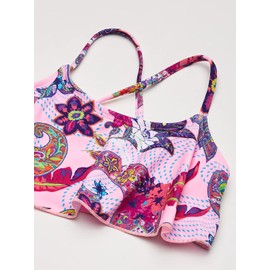 Kanu Surf Traje de baño de 2 Piezas para niña Alania Flounce, Melodía Rosa Paisley, 4