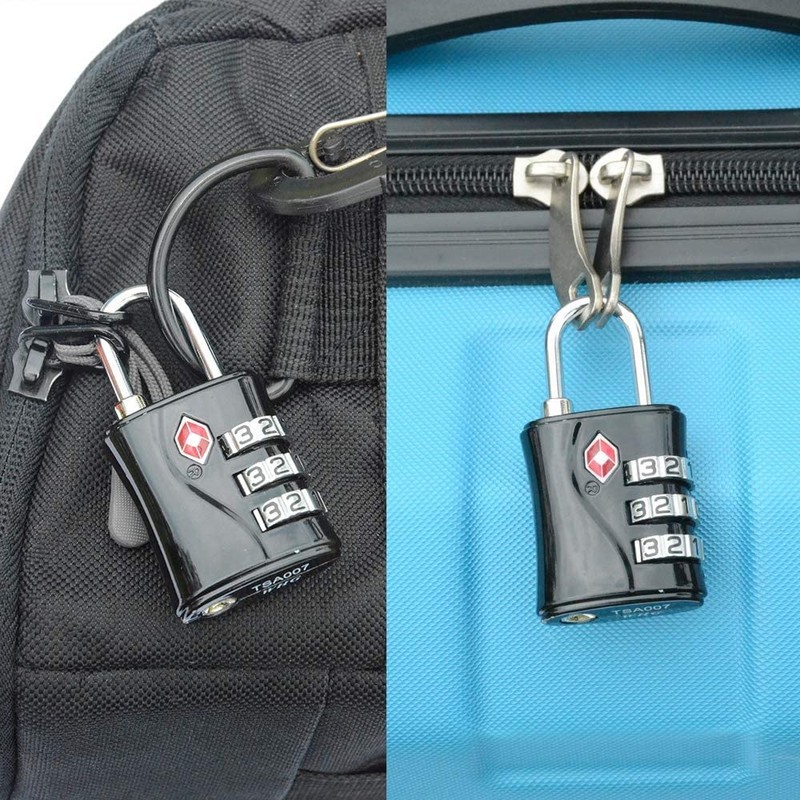 ZHEGE TSA Approved Locks, Luggage Locks, 3 Dial TSA Lock