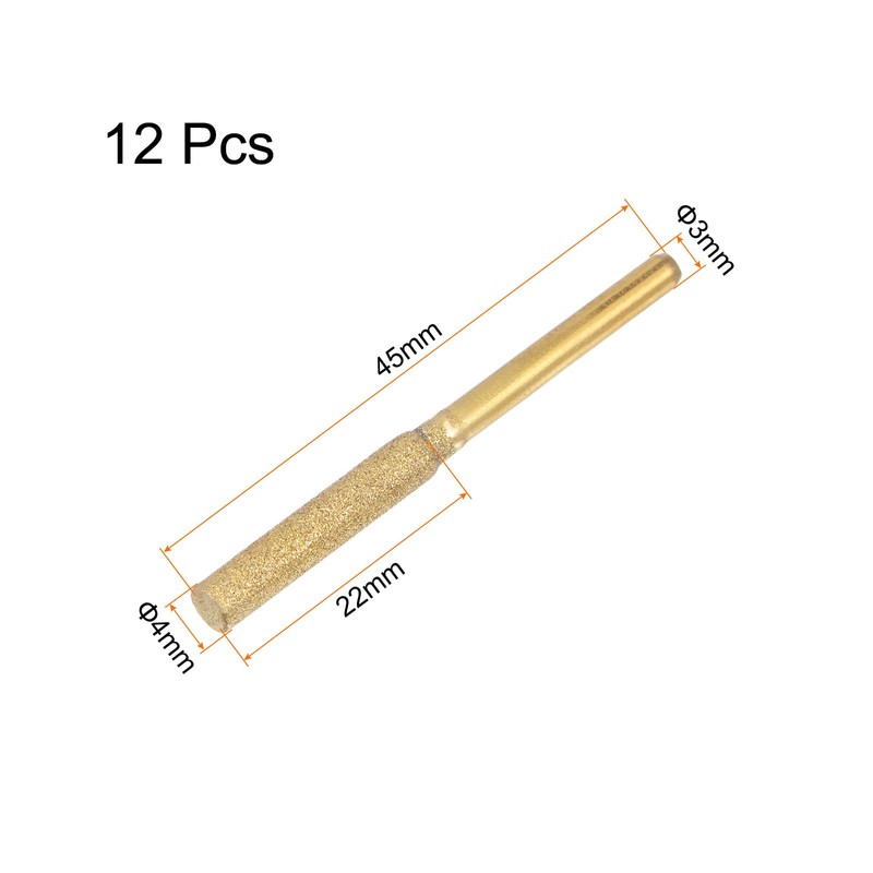 HARFINGTON 2Packs (12pcs) Diamond Coated Chainsaw Sharpener Bits 5/32" 4mm
