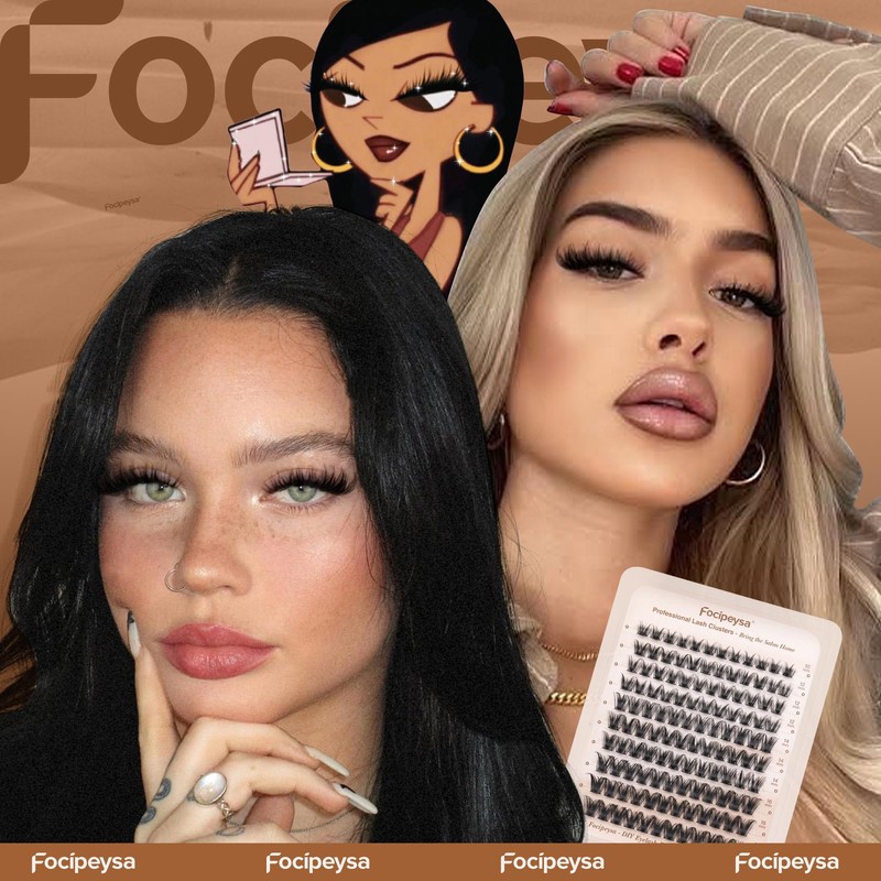 Focipeysa Wispy Lash Clusters Natural Clusters Lashes Wispy Individual Lashes