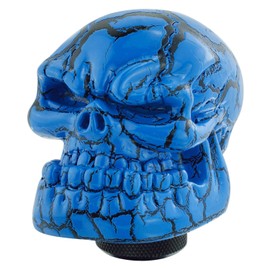 Thruifo Skeleton Car Gear Shift Stick Handle, Big Skull MT Shifter Knob Fit Most Automatic Manual Transmissions, Blue