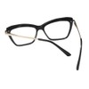 Womens Cat Eye Reading Glasses Fashion Crystal Eyewear Frame (Black,