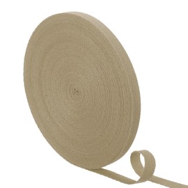 sourcing map 23 Yards Cotton Twill Tape, 3/8-inch Herringbone Webbing Ribbon Bias Binding Tapes for Clothes Sewing, DIY Crafting (Dark Khaki)