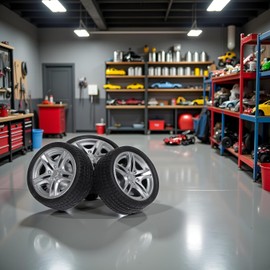 4Pcs Black Toy Car Wheel Tires,48mm Simulation Rubber Wheel Tire Toy Model DIY RC Spare Parts Easy Installation Small in Size,Remote and App Controlled Vehicles and Parts