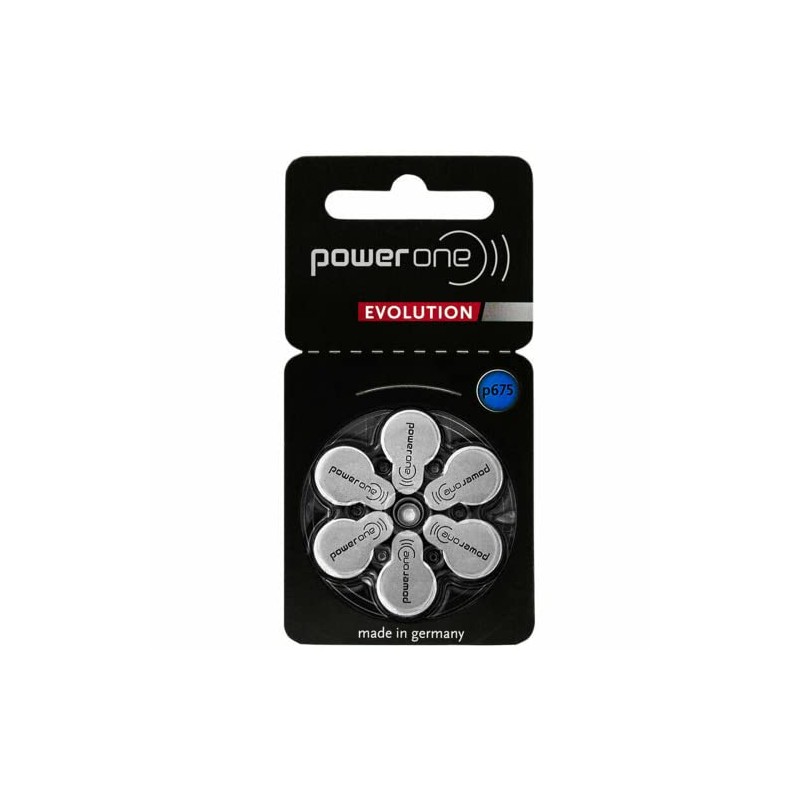 PowerOne Evolution Size 675 Hearing Aid Batteries - 1.45V Zinc