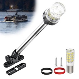 AMBIPASION - Luz de 12 Pulgadas para Bimini de Lancha Pontón, Luces de Navegación de Pontón, Luz de Anclaje, Luces de Popa para Montaje e...