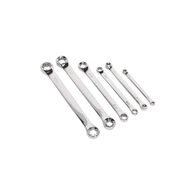 Sealey Siegen S01107 6pc TRX-Star* Double End Spanner Set, Silver