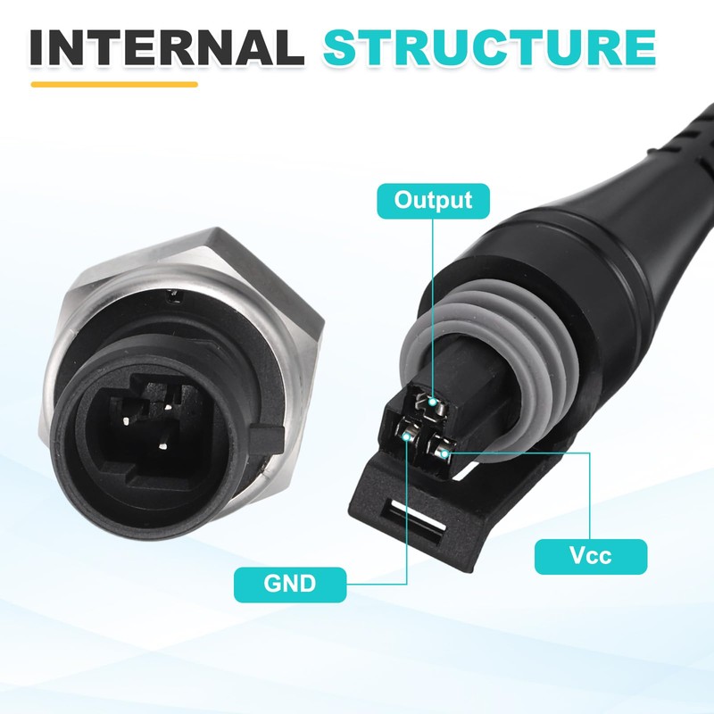 sourcing map Pressure Transducer Sender Sensor with Connector, 1/8" NPT