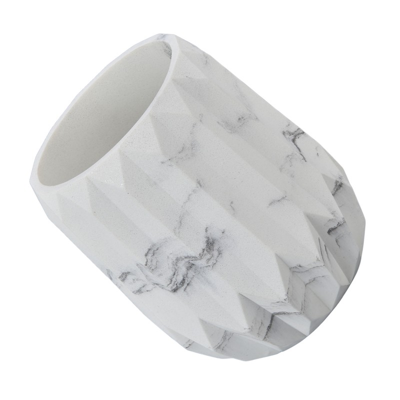 Makeup Brush Holder Durable Glossy Resin Large Capacity Modern Design