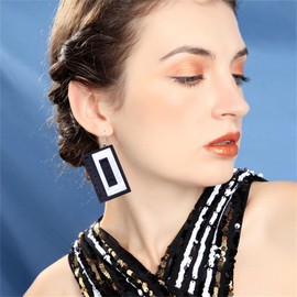 coadipress 70S 80s Cassette Tape Earrings Retro Tape Dangle Earrings for Women Funky Music Earrings Acrylic Neon Tape Earrings for 80s Funny Cosplay Party Costume Accessories (Red Tape)