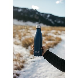 S'well Original Azurite 500ml Vacuum-Insulated Drinks Bottle Keeps Drinks Cold and Hot - BPA-Free Stainless S
