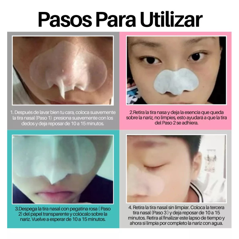 Mafab Bioaqua 3 Pasos Rosa Remueve Puntos Negros Tiras Nasales