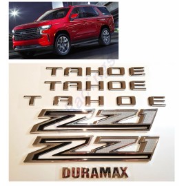 GM Auto 6PCS Set Chrome Door Rear Tahoe Duramax Chrome Black Z71 Emblem For 2021+ Tahoe