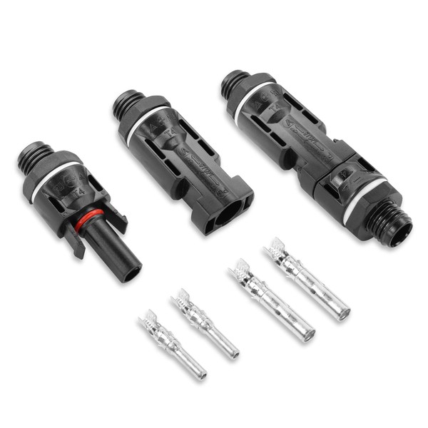 YAODHAOD Solar Connector 2 Pairs, IP65 Waterproof Male/Female Solar Power