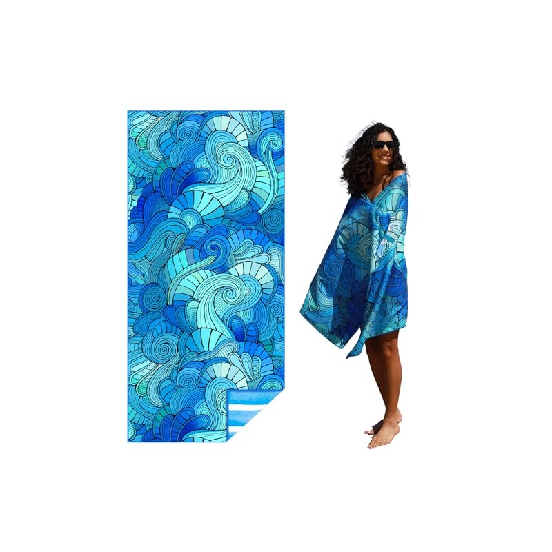 Widdonen Compact Microfiber Beach Towel - Quick Dry Sand Free