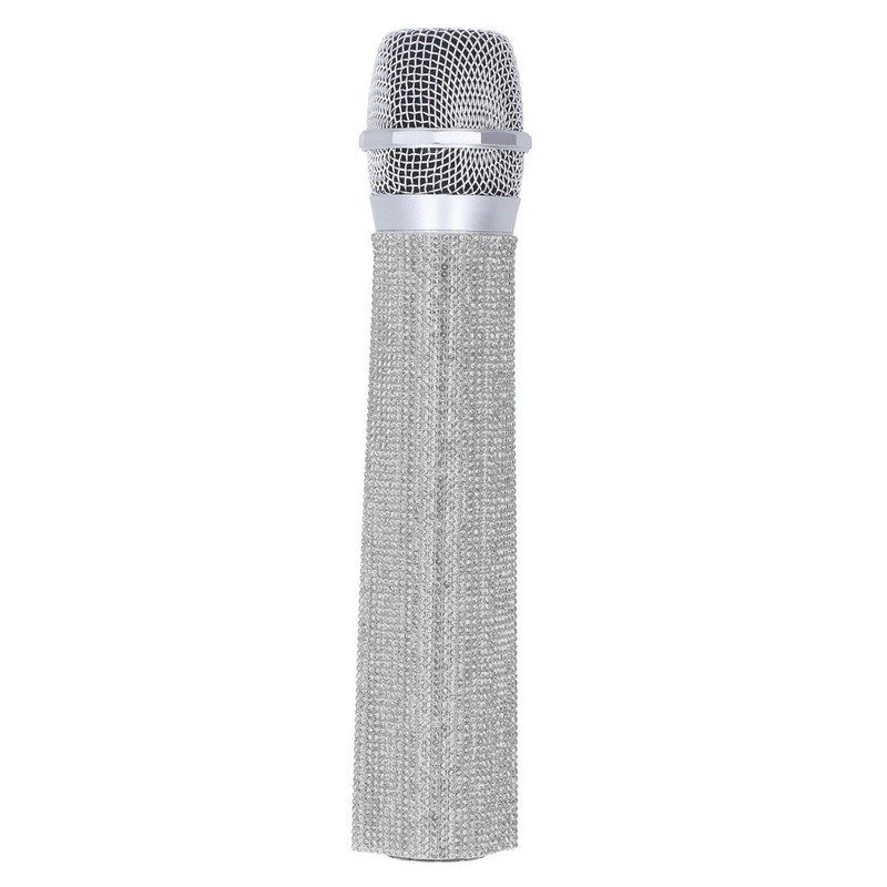 Mic Handle Sleeve Rhinestones Universal Sparkling Microphone Handle Body Cover