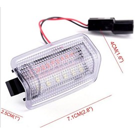 Full LED Side Door Panel Courtesy Warning Light Lamp Assembly Replacement For Toyota 4Runner Avalon Camry Prius Sienna Tundra Lexus ES GS GX IS RC LX - 6000K Diamond White, 2-Pieces