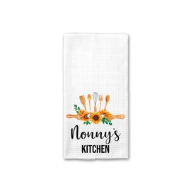 Nonny's Kitchen Towel - Tea Towel Kitchen Decor Sunflower Watercolor - Nonny's Birthday Gift - New Home Gift - Kitchen Soft and Absorbent Kitchen Tea Towel