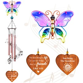 Best Friends Wind Chime, Friendship Birthday Gifts for Women, Friends, Besties Female BFF, Long Distance Gifts Going Away for Friends Women - Best Friends Forever