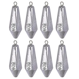 QualyQualy Ground Lead Fishing Dropshot Lead Sinker Drop Shot Lead Weights Fishing Accessories Fishing Lead Set Lead Weights for Freshwater Casting Fishing Bass Trout Catfish 40 g 8 Pieces