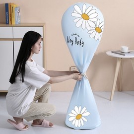 Flower long stand fan cover heater heater storage cover cover Dust blocking long wall-mounted fan cover big flower/gray 7ea