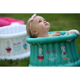 Cupcake Babies Small Inflatable Bathtub for Babies and Toddlers up to 12 Months, Suitable for Indoor and Outdoor Use, Diameter 35 cm x 22 cm (Turquoise)