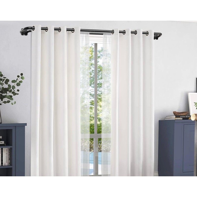2 Pack Black Wrap Around Double Curtain Rods Set, USFOOK