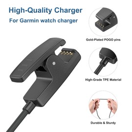 Vancle Ladegerät für Garmin Vivomove HR, Garmin Lily/Lily 2, Forerunner 35 35J 230 235 630 645 Music 735XT, Approach G10 S20, USB Ladekabel Kabel, Tragbare Ladestation (50cm)