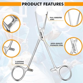 Lawmed Care Kelly Hemostat Forceps - Precision Surgical Tool for Medical and Crafting Applications (5.5" Straight)